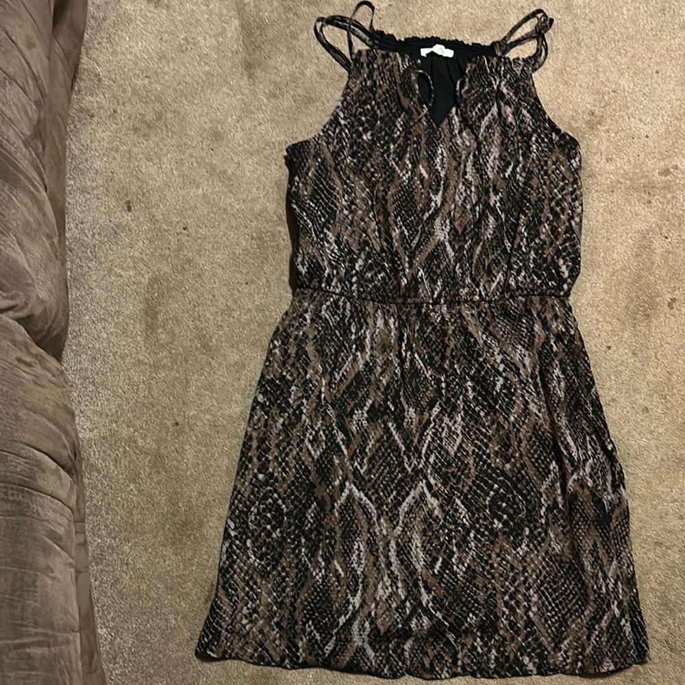 Maurices Brown and Black Patterned Mini Dress